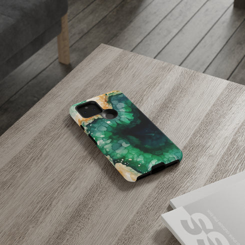 Green Geode in Watercolor - Impact Resistant Phone Case